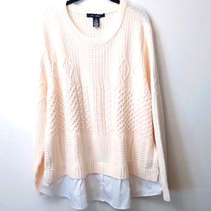 🎉HP🎉89th & Madison Woven Sweater, Creme Fraiche, 3X, NWT